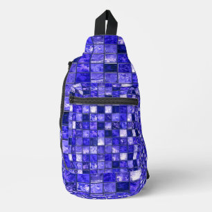Blue mosaic pattern sling bag