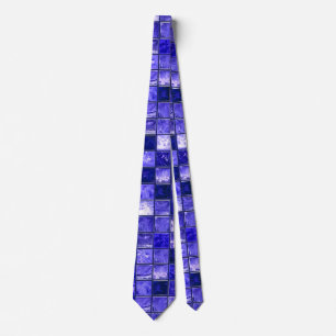 Blue mosaic pattern tie