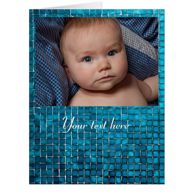 Blue mosaic pattern with photo (Front)
