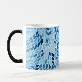 Blue Mosaic Petals Pattern Magic Mug