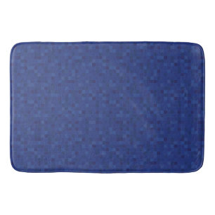 Blue mosaic pixel pattern  bath mat