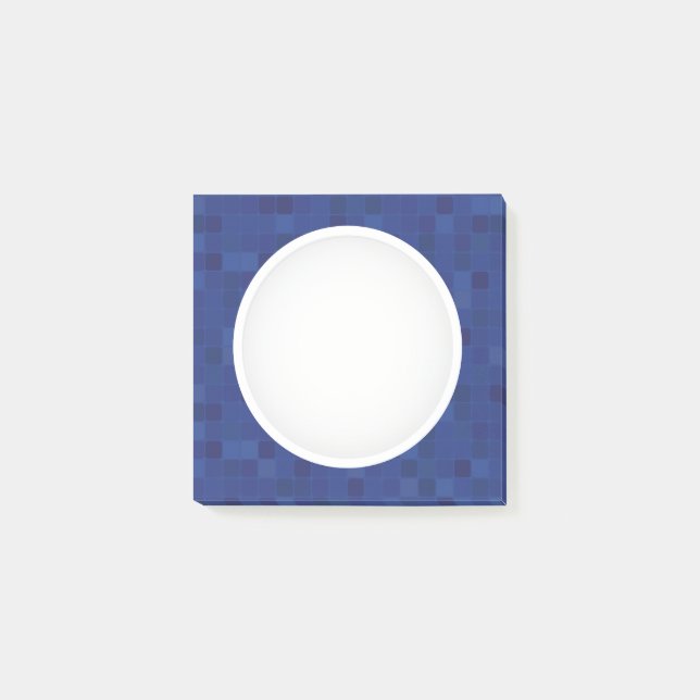 Blue mosaic pixel pattern  post-it notes (Front)