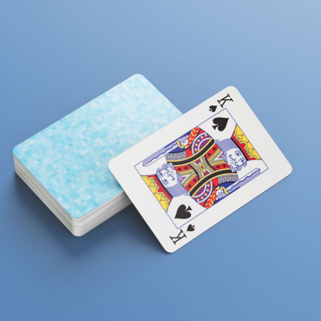 Blue Mosaic Pixelation Playing Cards (Creator Uploaded)