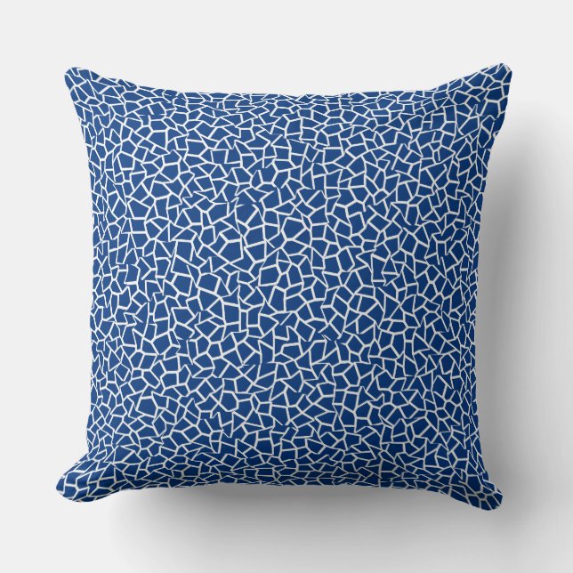  Blue Mosaic Throw Pillow (Front)