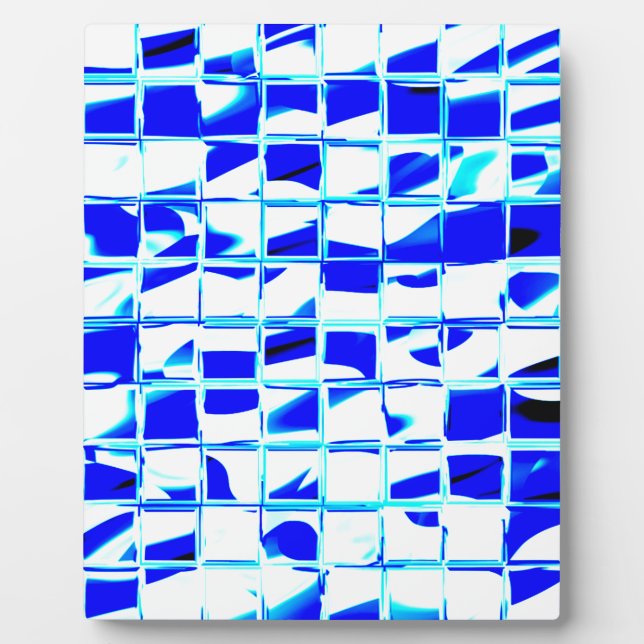 blue mosaic tile plaque (Front)