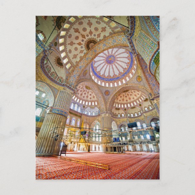 Blue Mosque Interior in Istanbul Postcard (Front)