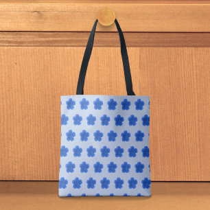 Blue Moss Rose Seamless Pattern on Tote Bag