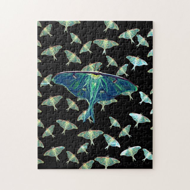 Blue Moth  Butterfly   Puzzle Gift Box (Vertical)