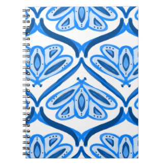 Blue Moth Butterfly Watercolor Looks White Pretty  Notebook