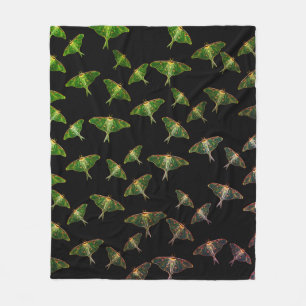 Blue Moths Butterfly Art Fleece Blanket