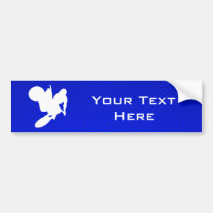 Blue Motocross Whip Bumper Sticker