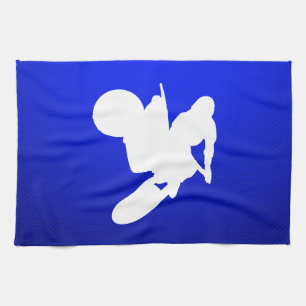 Blue Motocross Whip Kitchen Towel