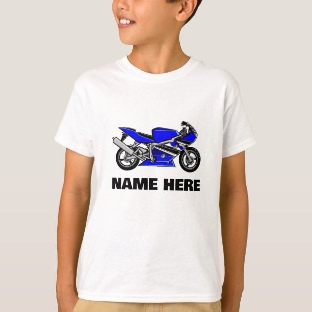 Blue Motorbike  T-Shirt (Front)