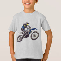 Blue Motorcycle T-Shirt with Motorcyclist
