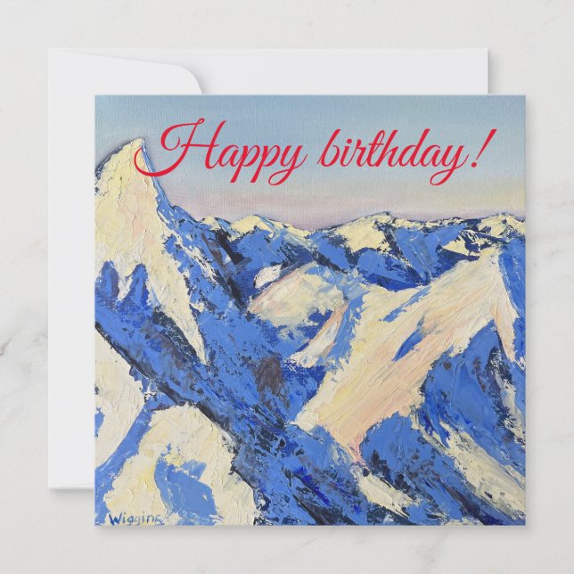 Blue mountain card for birthday  (Front)
