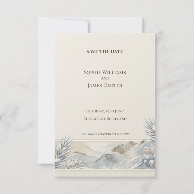 Blue Mountain Coastal Save The Date Card (Front)