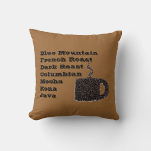 Blue Mountain Java Kona Coffee Designer Pillow