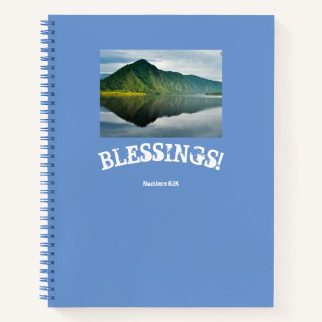 Blue Mountain Lake Blessings Notebook (Front)