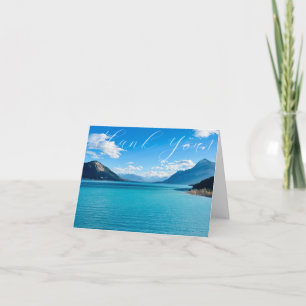 Blue Mountain Lake Photo Folded Thank You Card