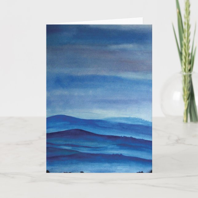 Blue mountain landscape Greeting Card (Front)