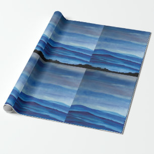 Blue Mountain Landscape Matte Wrapping Paper