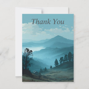 Blue Mountain Landscape Thank You Card