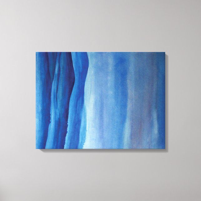 Blue mountain landscape watercolor Art Canvas (Front)