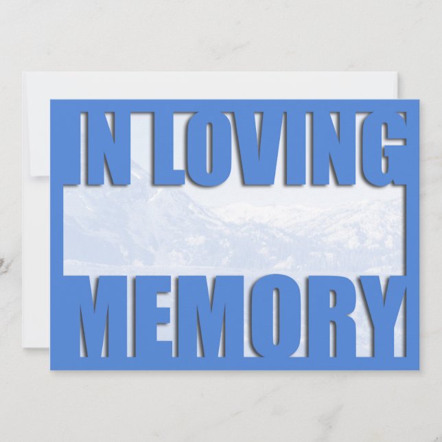 Blue Mountain Loving Memory Funeral Announcement (Front)