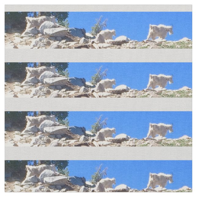 Blue Mountain Mountain Goats Fabric (Close Up)