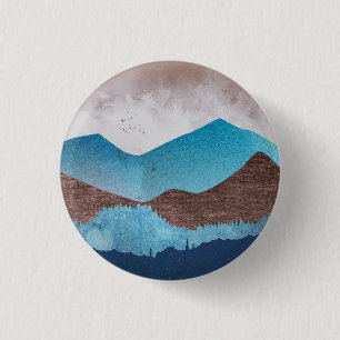 Blue Mountain Peaks 1 Inch Round Button
