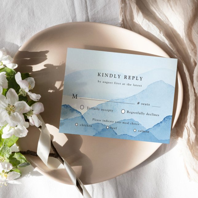 Blue Mountain Range Landscape RSVP Response Card (Creator Uploaded)