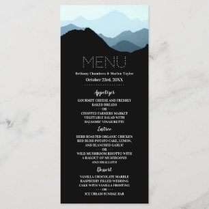 Blue Mountain Range, Modern Wedding Menu