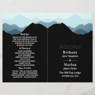 Blue Mountain Range, Rustic Wedding Programme