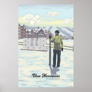 Blue Mountain Ski Resort Canada Travel Poster