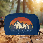 Blue Mountain Sunset Personalized Hiking Dopp Kit<br><div class="desc">This awesome sunset over rocky mountains and forest trees in nature makes a great image for a custom blue toiletry bag for your summer vacation or road trip through nature. Just add your own personalized text for campers or hikers who like outdoor activities.</div>