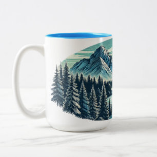 Blue Mountain Wilderness Scenic Nature Two-Tone Coffee Mug