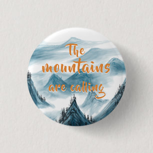 Blue Mountains Artistic Painting Nature Lovers Key 1 Inch Round Button