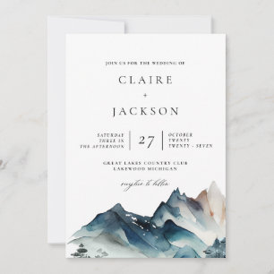 Blue Mountains Faire-part de mariage moderne