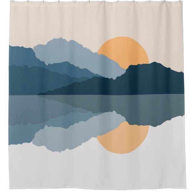 Blue mountains reflected in the lake (Front)