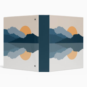 Blue mountains reflected in the lake binder