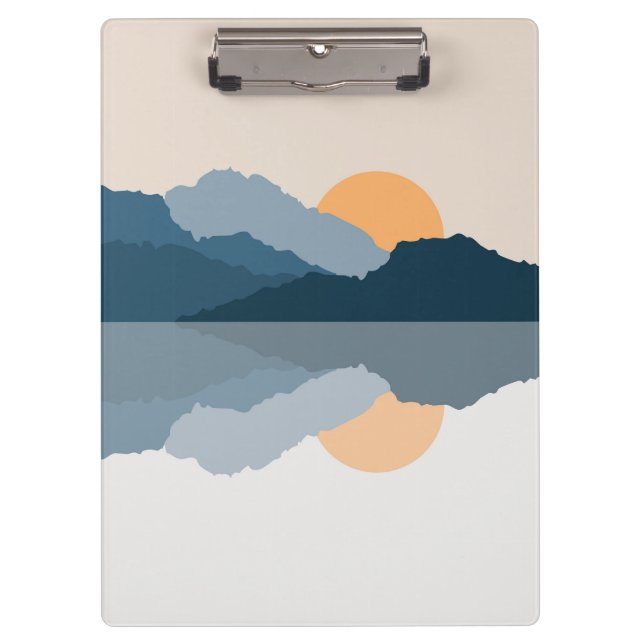 Blue mountains reflected in the lake clipboard (Front)