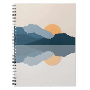 Blue mountains reflected in the lake notebook