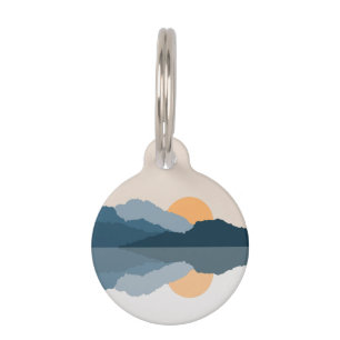 Blue mountains reflected in the lake pet tag