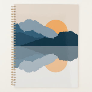 Blue mountains reflected in the lake planner