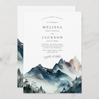 Blue Mountains Rustic Faire-part de mariage