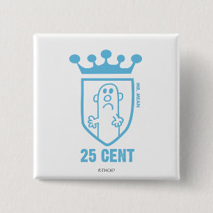 Blue Mr. Mean Crest & Crown 2 Inch Square Button