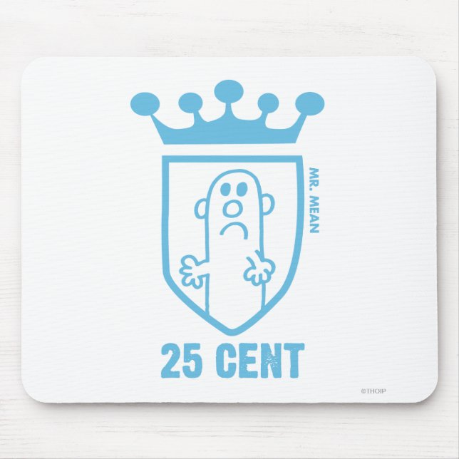 Blue Mr. Mean Crest & Crown Mouse Pad (Front)