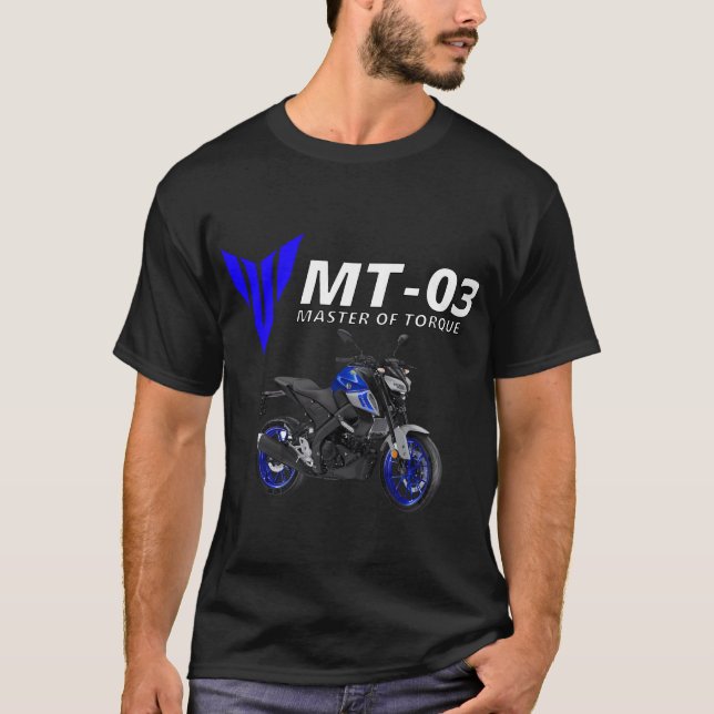 Blue Mt-03 Motorcycle T-Shirt (Front)