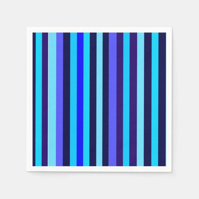 Blue Multi Tone Stripes  Napkin (Front)
