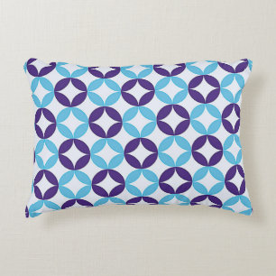 Blue Multicolored delicate Pattern Accent Pillow